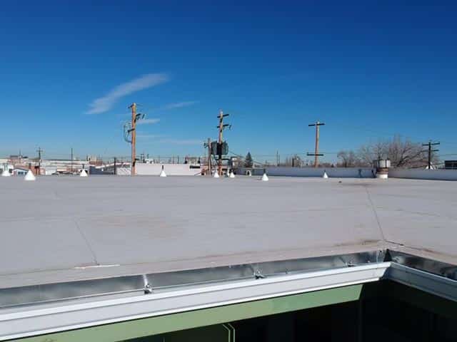 commercial roof with tpo membrane on Greeley Inn