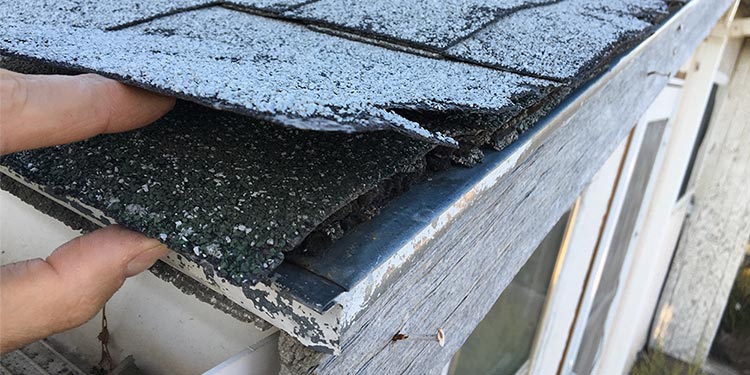 two layers of roofing shingles