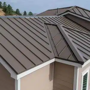 a standing seam metal roof on a house