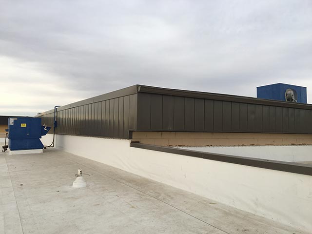 new commercial tpo roof, fascia in Greeley