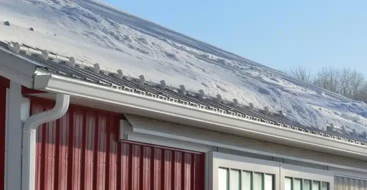 snow guard on a metal roof