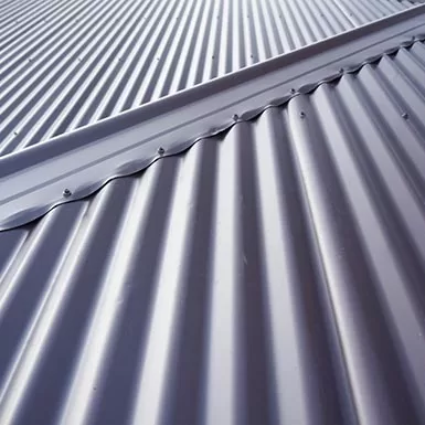 a corrugated metal roof