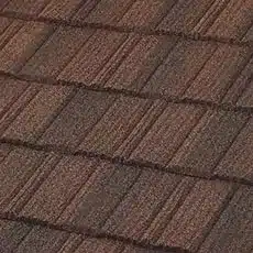 sample of stone-coated metal roofing shingles